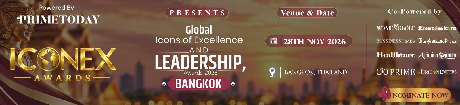 Global Icons of Excellence and Leadership Award 2026, Bangkok - banner